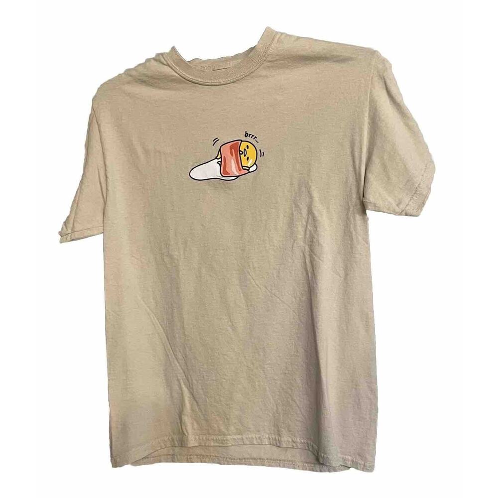 Gudetama The Lazy Egg T-Shirt Graphic Wrapped‎ in Bacon Size Medium